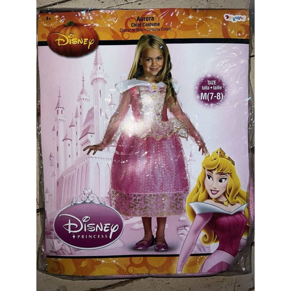 Disney Official Classic Aurora Costume Kids, Sleeping Beauty Dress Girls M 7-8